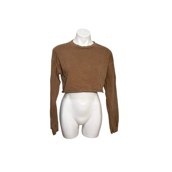 Josh Brown soho crop long sleeve  distressed one size - Picture 2 of 6